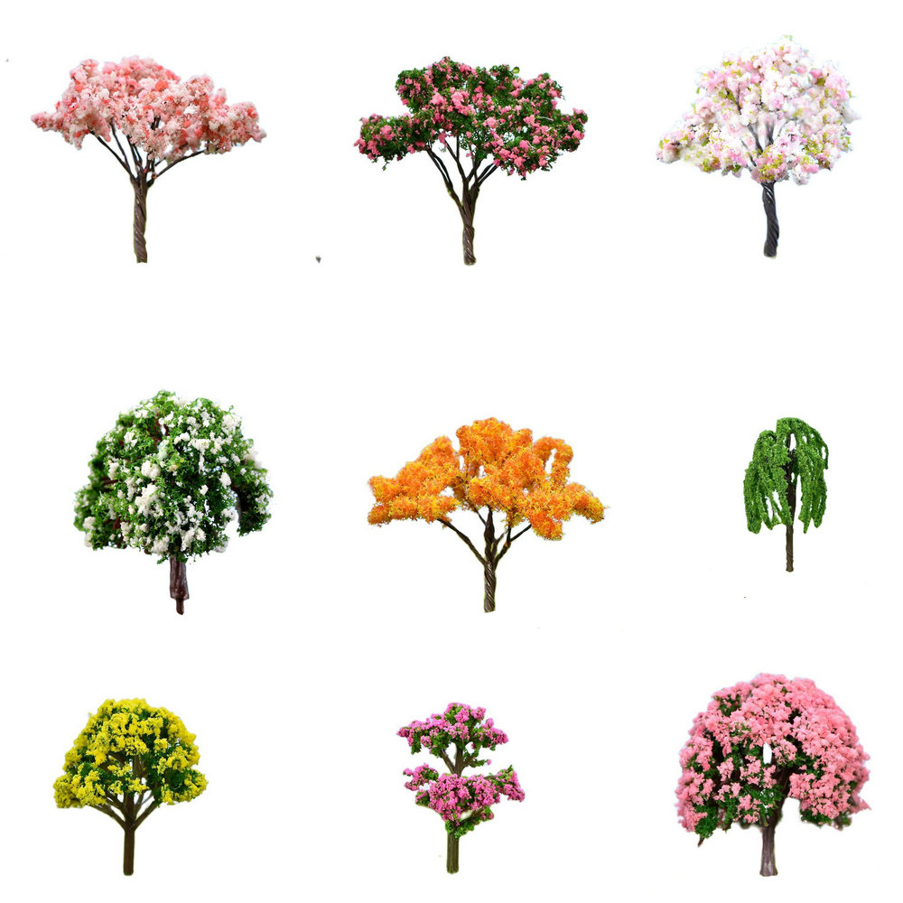 Bonsai Gardenia - 1/5 ピース/セットミニツリー妖精の庭のミニチュアマイクロ風景樹脂工芸品盆栽置物ガーデンテラリウムアクセサリー供給