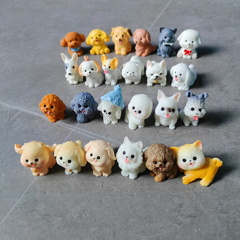 Bonsai Gardenia - 12pc かわいい小型犬子犬動物装飾樹脂クラフトミニチュアフィギュア小型盆栽マイクロ風景妖精の庭の装飾