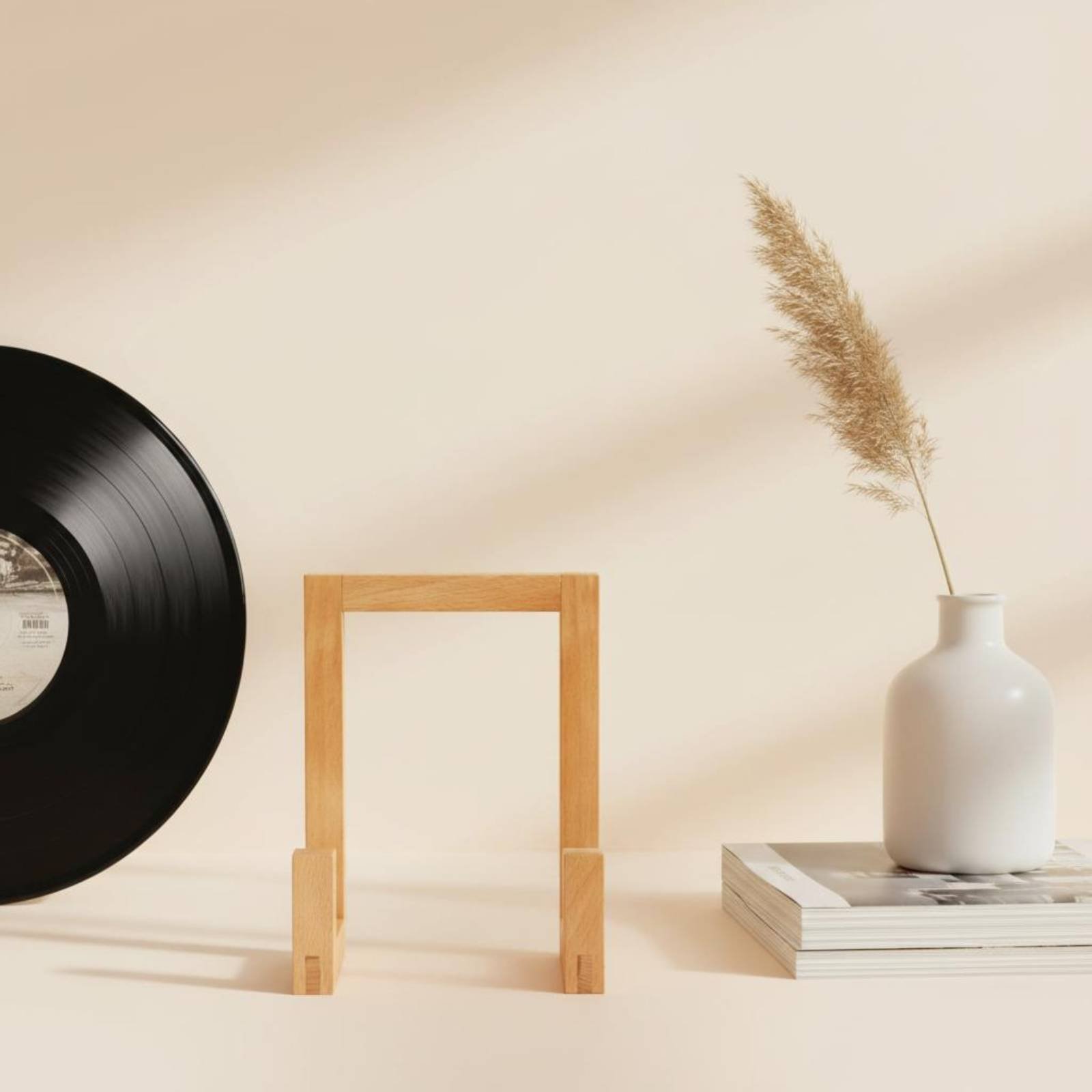 Display Stand Wood - ビニールレコードスタンド 木製ビニールホルダー アルバムオーガナイザー 多機能ブックディスプレイラック オープンデザイン