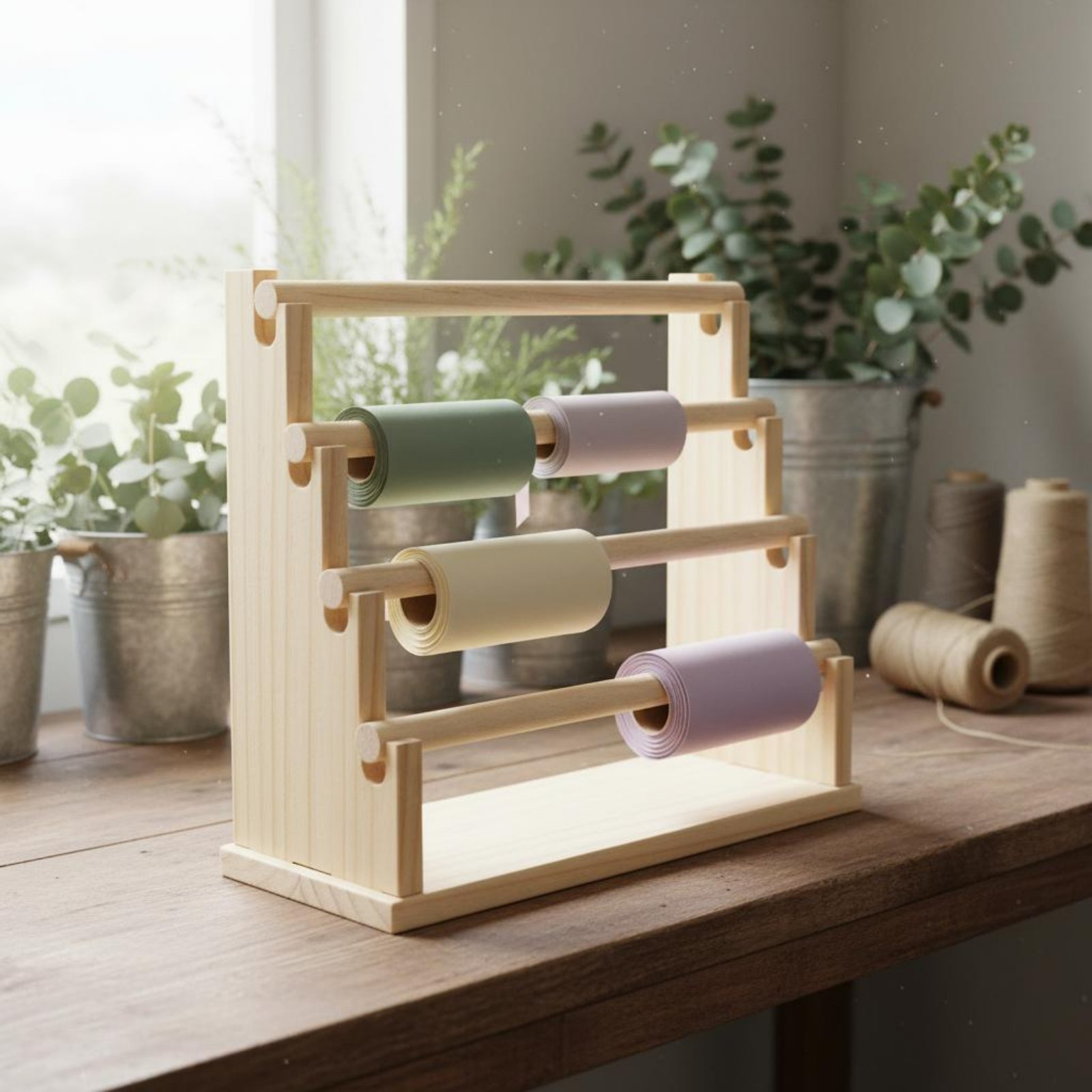 Display Stand Wood - デスクトップジュエリーラック 天然木製 多層ヘアゴムオーガナイザー 木製シュシュホルダー 頑丈で長持ちする家庭用