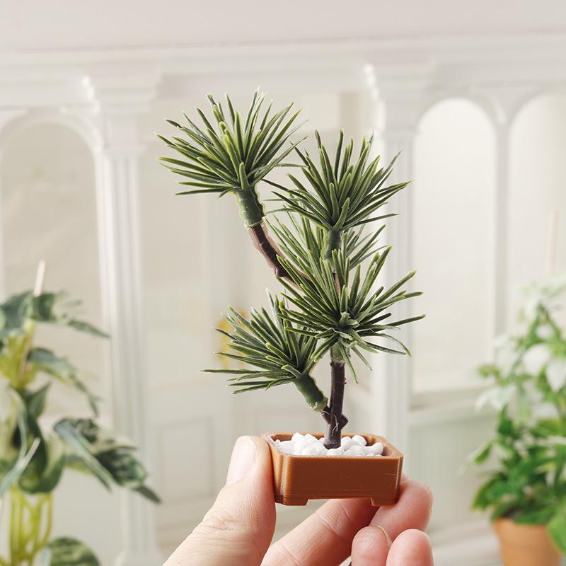 Bonsai Garden Plants - 1 個 1/12 ドールハウスシミュレーション松の木緑植物盆栽モデルマイクロ風景庭盆栽飾りシーン装飾