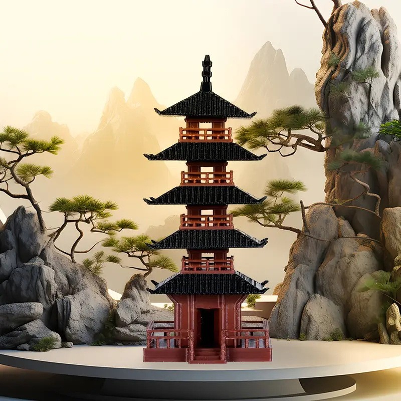 Bonsai Garden Mini - 🛒 1Pc ミニ塔像中国古代建築モデルパビリオン装飾シミュレーション像禅庭水族館盆栽装飾