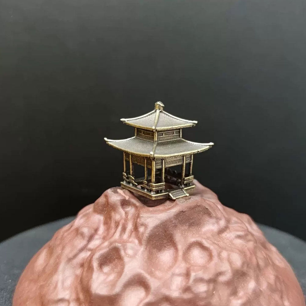Bonsai Garden Set Up - 真鍮製パビリオンオーナメント ヴィンテージスタイル ミニチュア風景装飾 ホームオフィス書斎テーブルトップガーデン盆栽セットアップ アーティスティック