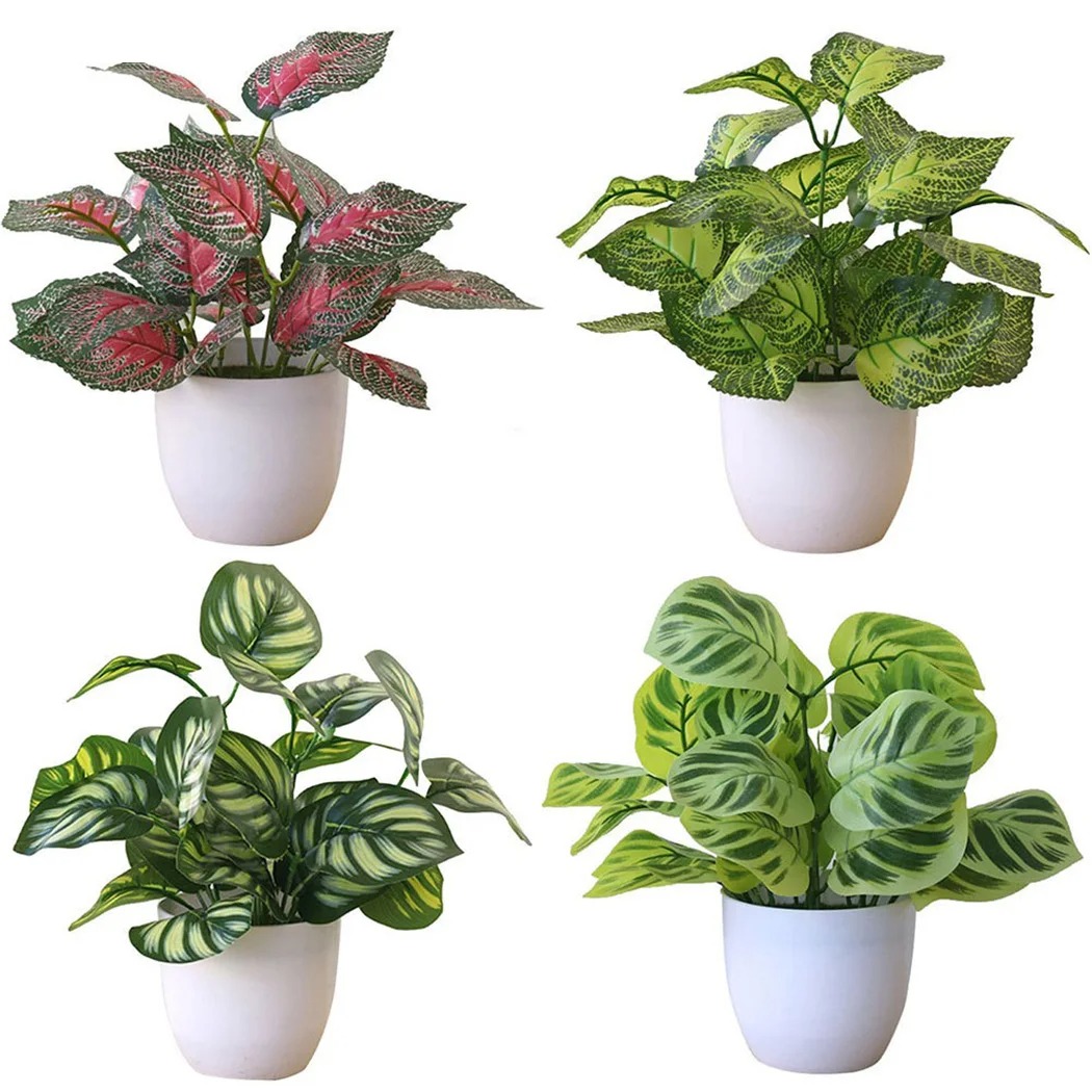 Bonsai Garden Mini - 1PC 人工観葉植木鉢盆栽パーティーモールホームデスクトップオフィス装飾小さな盆栽造花鉢植え家の装飾
