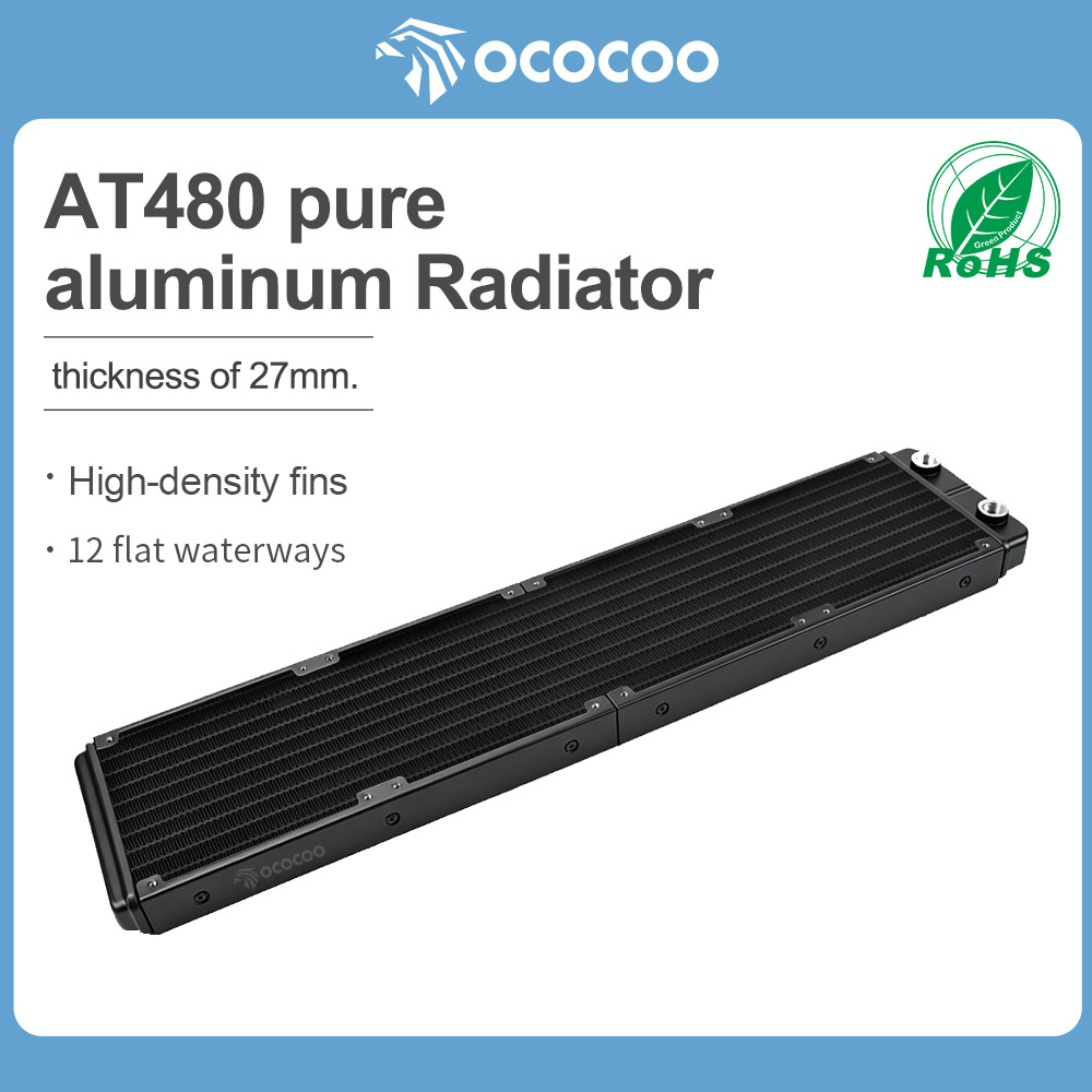 Bonsai Wire Aluminum - OCOCOO PC 水冷ラジエーター 480mm 歯状アルミニウム熱交換器 G1/4