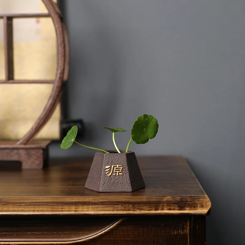 クリエイティブな紫色の粘土のお茶のペット,指紋のミニポット, - Bonsai Garden Mini のレビューと価格