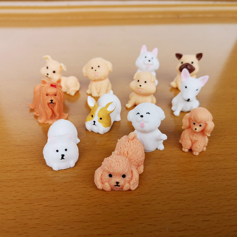 12pc かわいい小型犬子犬動物装飾樹脂クラフトミニチュアフ - Bonsai Gardenia のレビューと価格