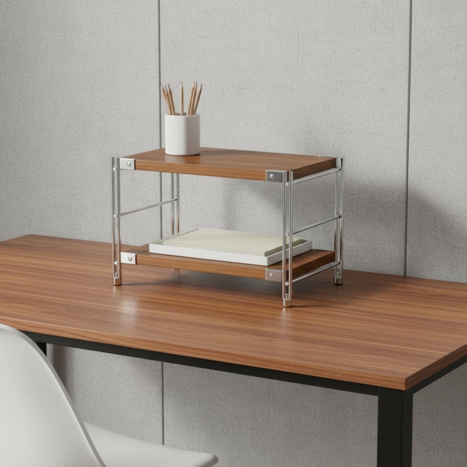 狭い床置き棚 X型ブレース付き自立型金属と木製棚 実用的なデ - Display Stand Wood のレビューと価格