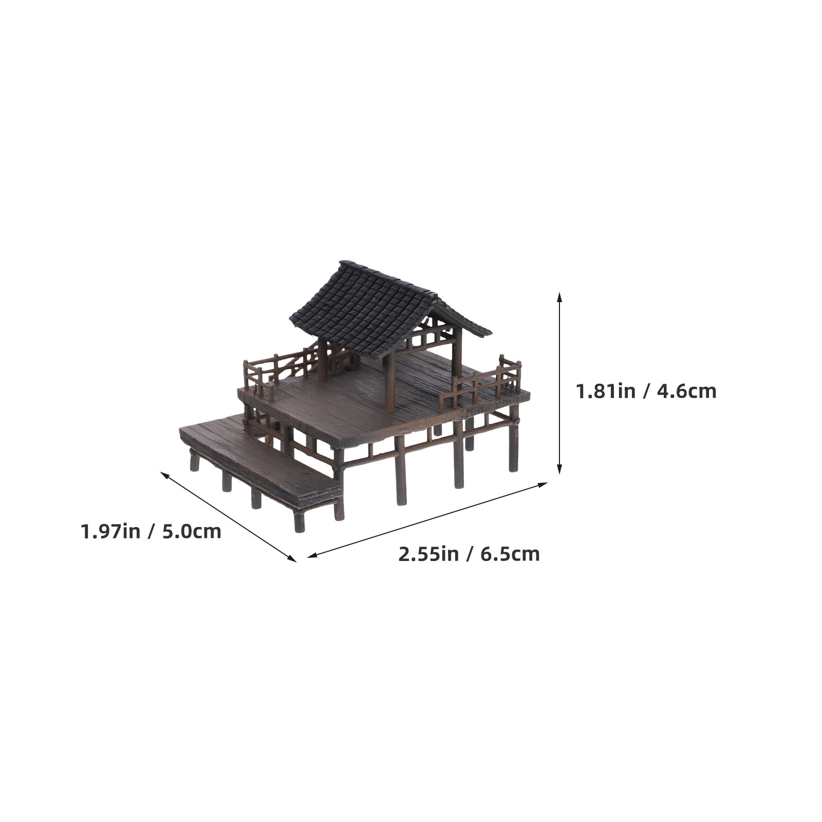 精巧なミニパビリオン像は、水槽盆栽のセットアップを引き立て、 - Bonsai Garden Set Up のレビューと価格