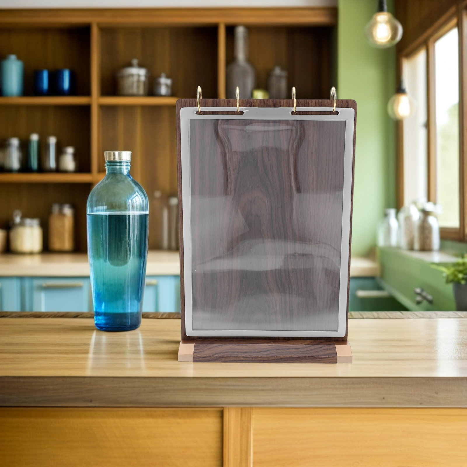 ウォールナットウッド製A4メニューフリップディスプレイスタン - Display Stand Wood のレビューと価格