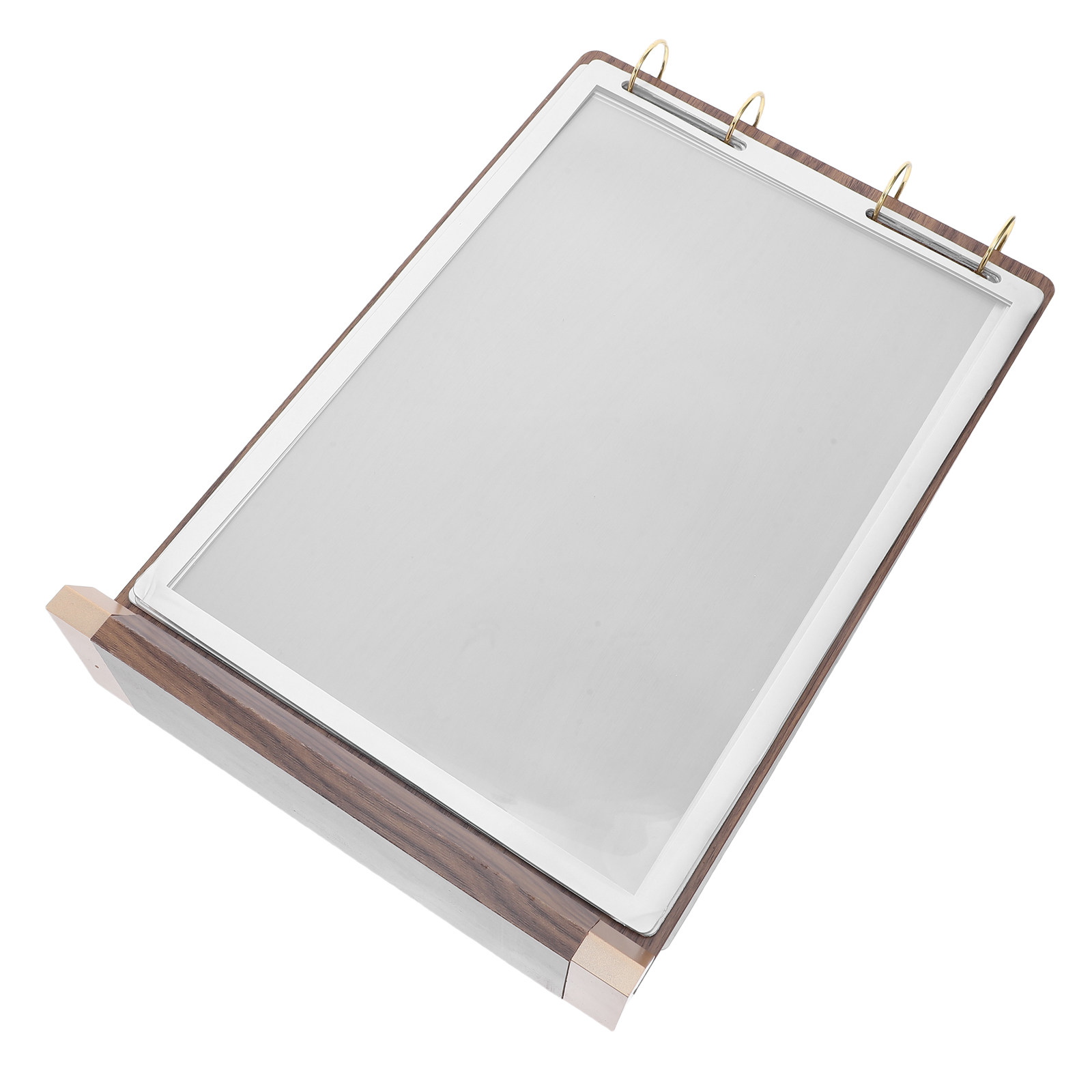 ウォールナットウッド製A4メニューフリップディスプレイスタン - Display Stand Wood のレビューと価格