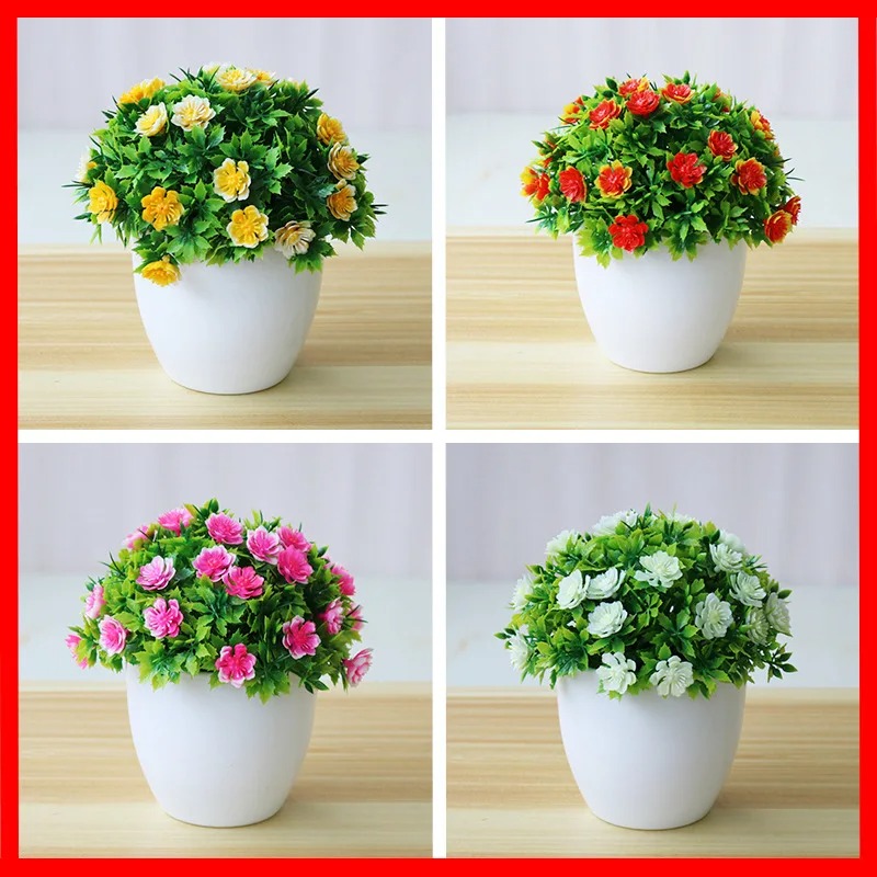 人工盆栽,1ピース,鉢植えの小さな花,偽の植物,家の装飾,ホ - Bonsai Gardenia のレビューと価格