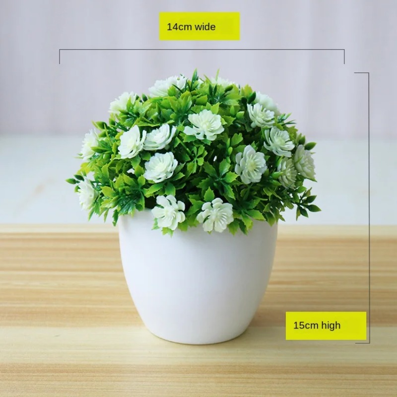 人工盆栽,1ピース,鉢植えの小さな花,偽の植物,家の装飾,ホ - Bonsai Gardenia のレビューと価格