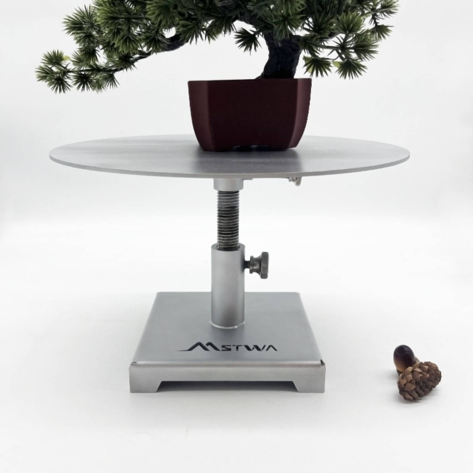 調整可能な昇降機能付きステンレス製盆栽台、頑丈で滑らかな回転 - Bonsai Garden Plants のレビューと価格