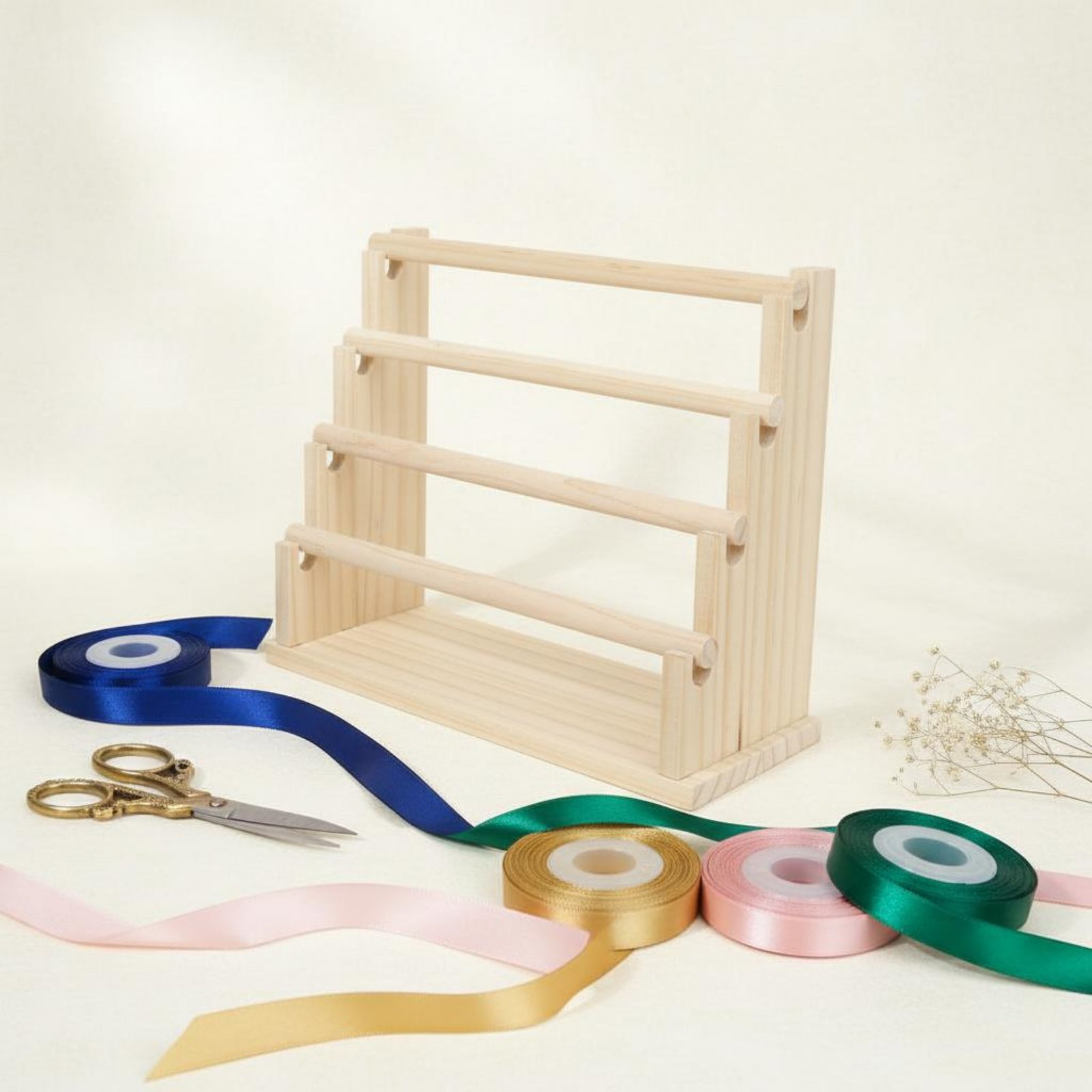 デスクトップジュエリーラック 天然木製 多層ヘアゴムオーガナ - Display Stand Wood のレビューと価格