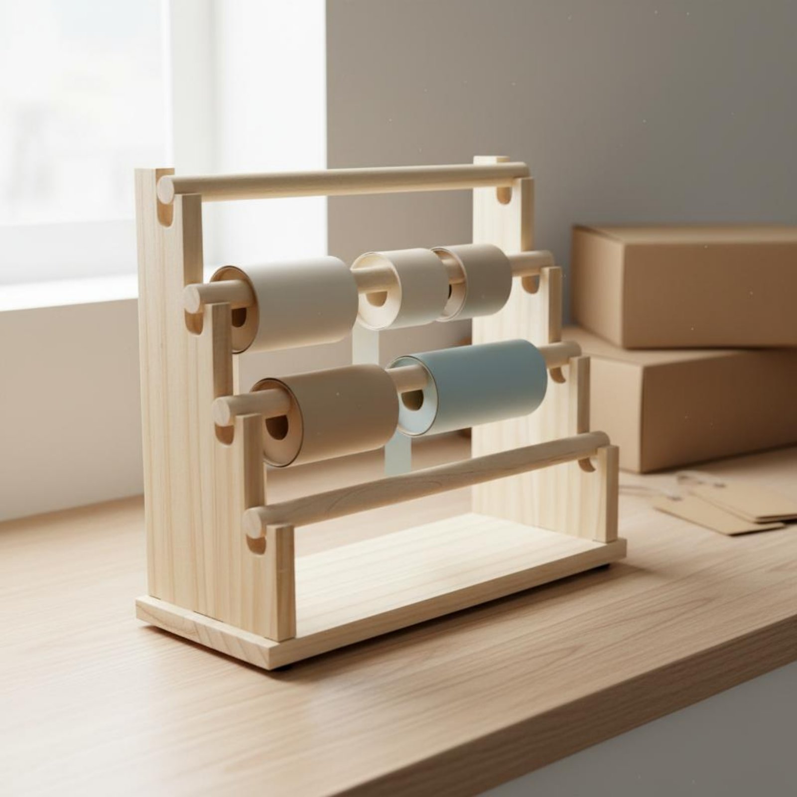 デスクトップジュエリーラック 天然木製 多層ヘアゴムオーガナ - Display Stand Wood のレビューと価格