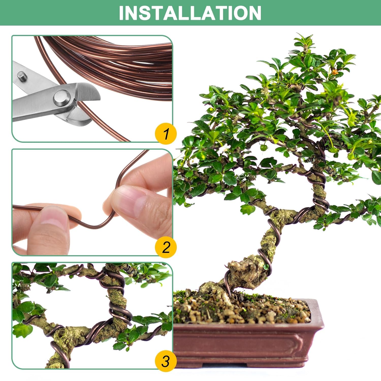 16.4フィートの茶色の盆栽用ワイヤー、陽極酸化アルミニウム - Bonsai Wire Aluminum のレビューと価格