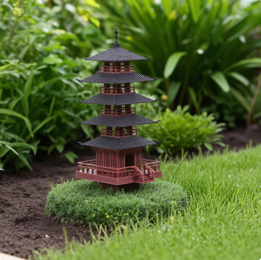 庭の水族館盆栽装飾ミニ塔像中国古代建物モデルパビリオン装飾シ - Bonsai Garden Mini のレビューと価格