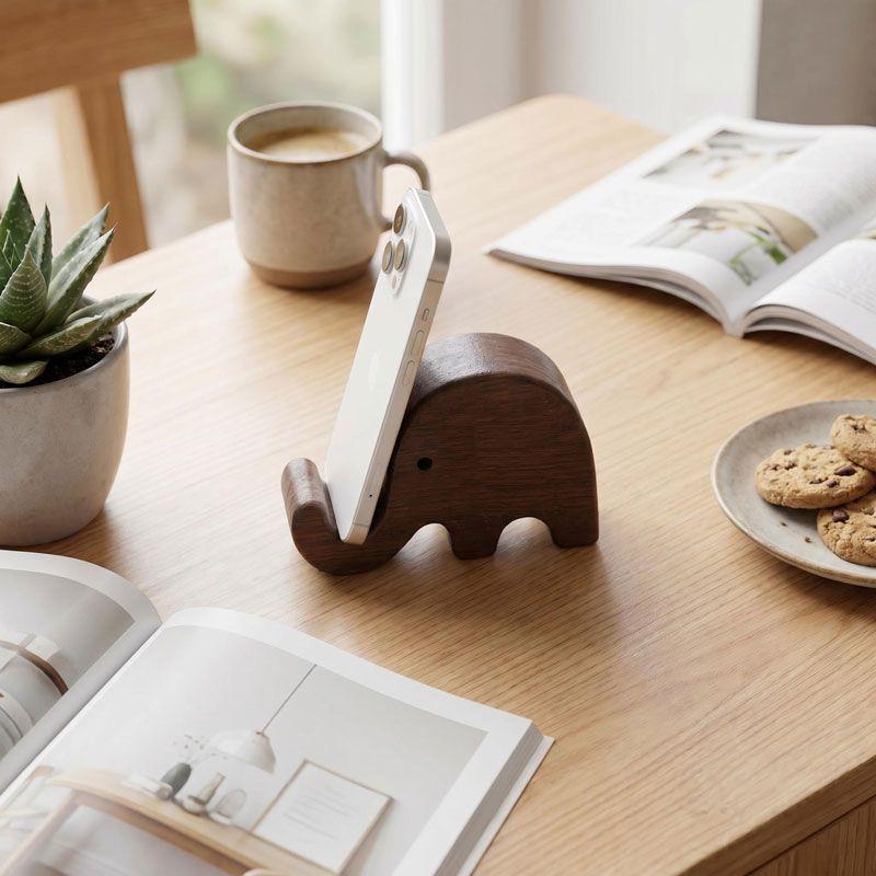 シンプルでクリエイティブな無垢材ブラックウォールナット製電話 - Display Stand Wood のレビューと価格