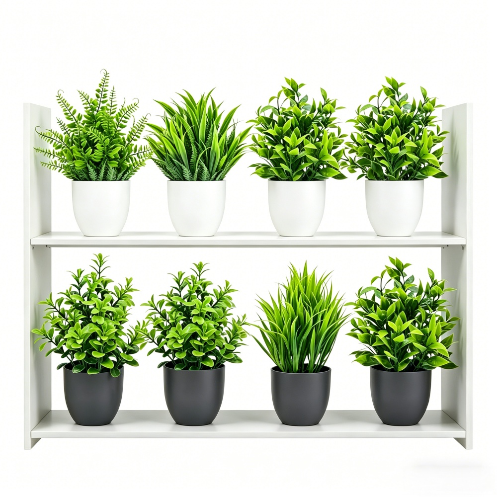 4個セット ミニ人工植物 鉢植え 室内/屋外装飾 グリーン盆 - Bonsai Gardenia のレビューと価格