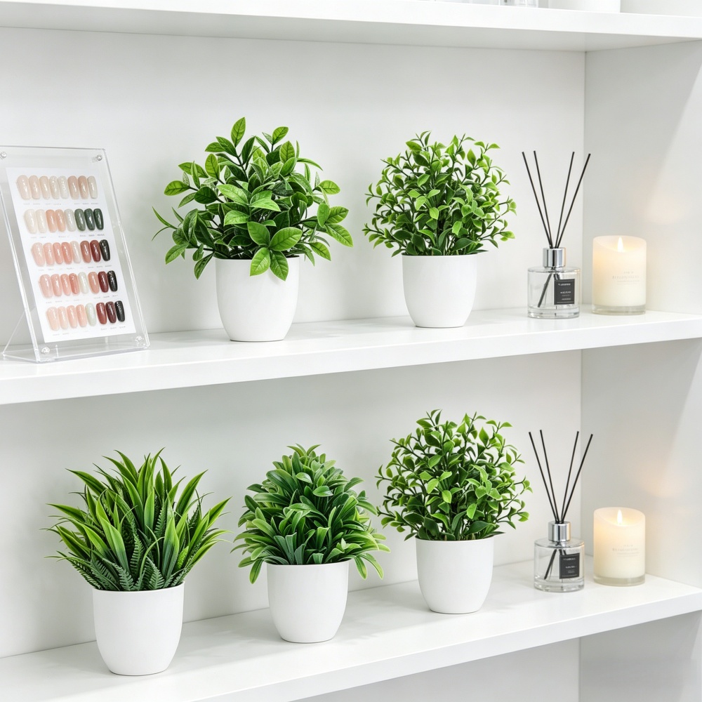 4個セット ミニ人工植物 鉢植え 室内/屋外装飾 グリーン盆 - Bonsai Gardenia のレビューと価格