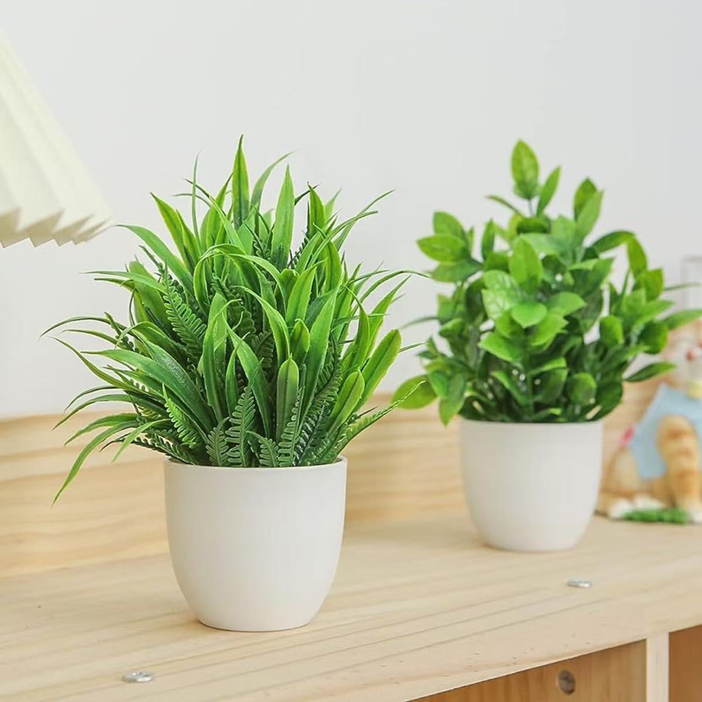 4個セット ミニ人工植物 鉢植え 室内/屋外装飾 グリーン盆 - Bonsai Gardenia のレビューと価格