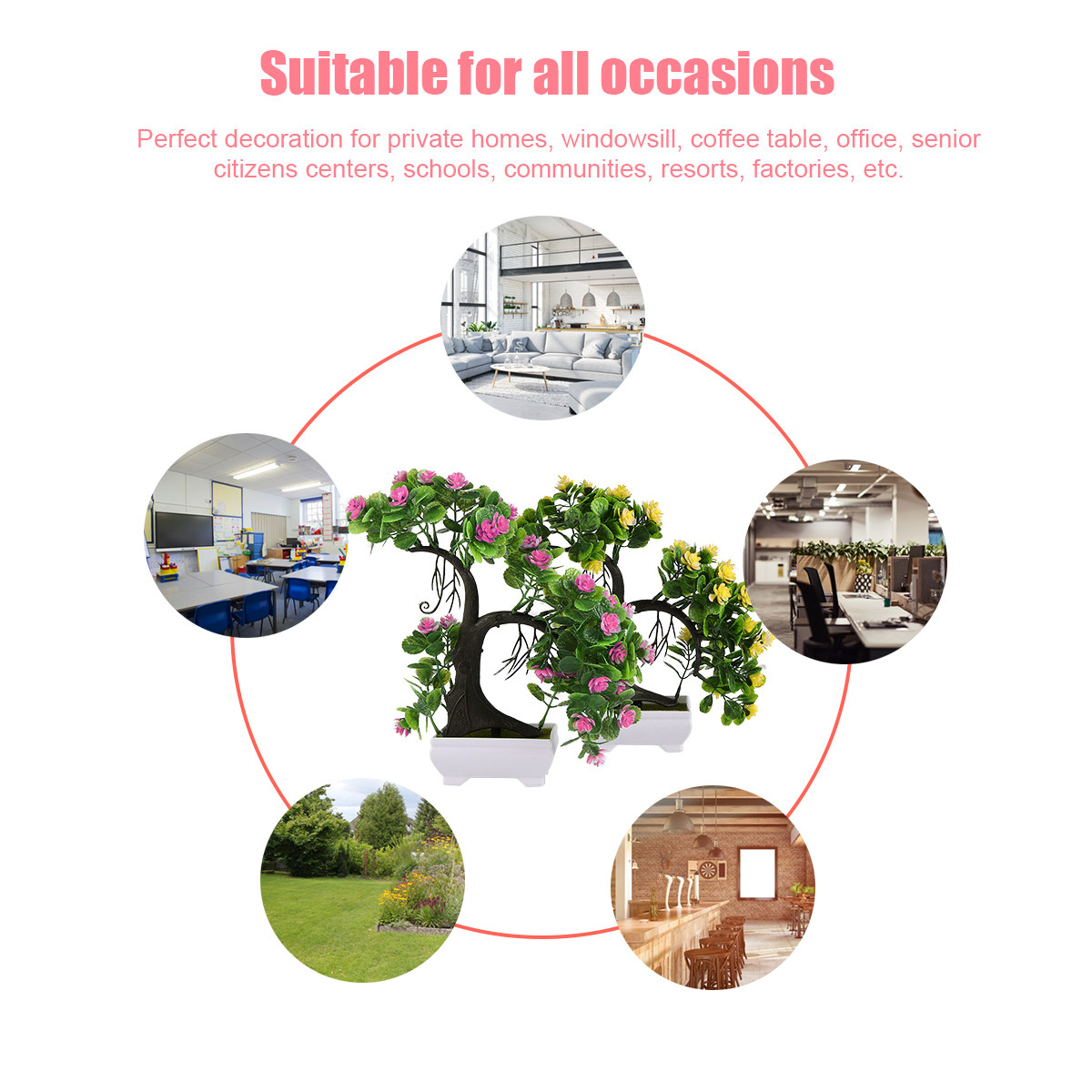 2個入りプラスチック盆栽飾り付け、シミュレーションフラワー植 - Bonsai Garden Resort のレビューと価格