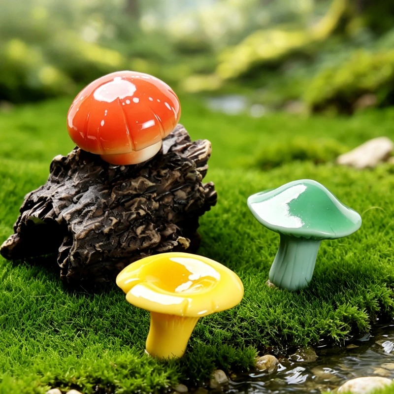 10個入り クリエイティブミニチュア盆栽庭園装飾キノコアクセ - Bonsai Gardenia のレビューと価格